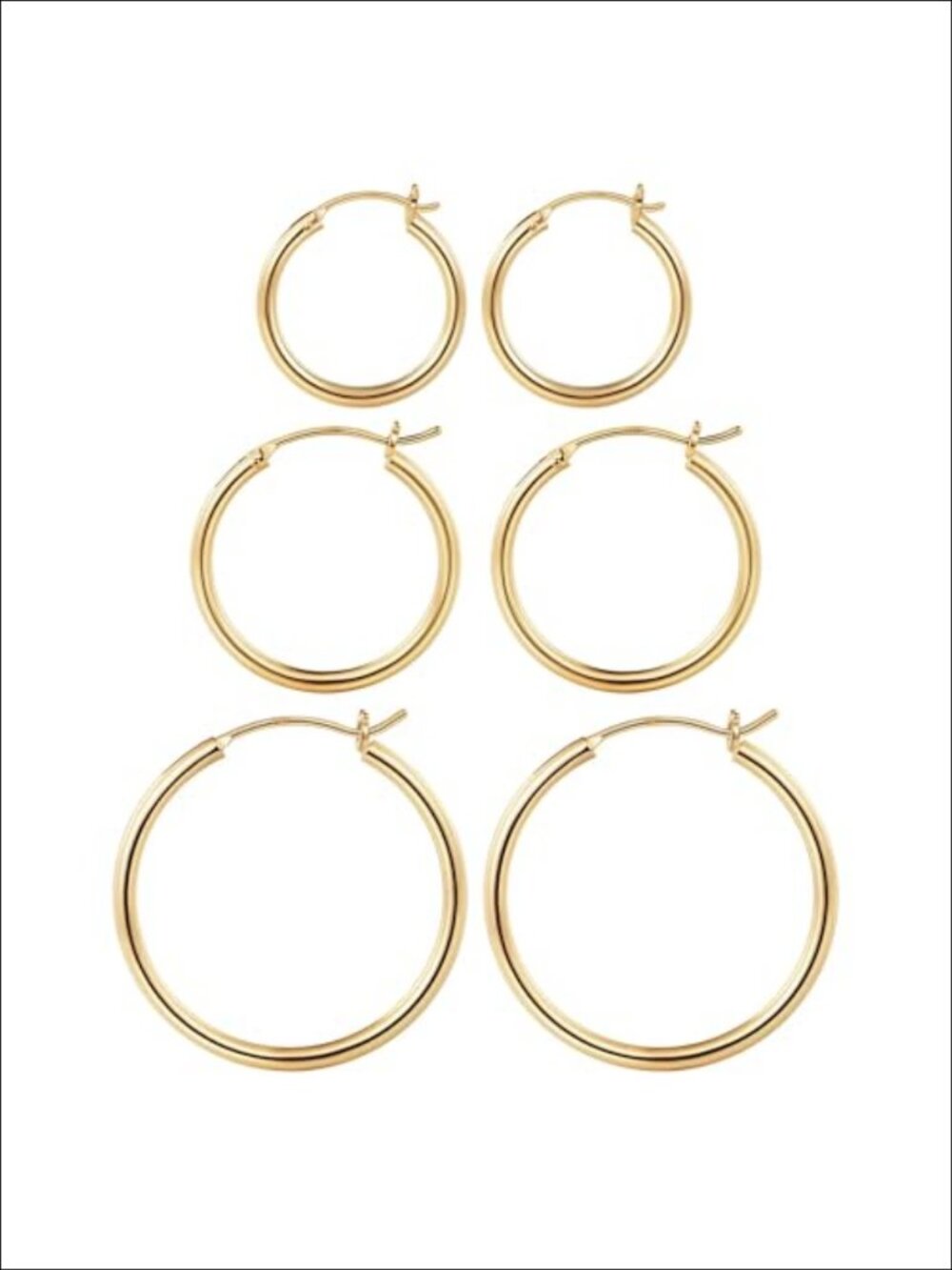 14K Gold Plated Hoop Earrings Hypoallergenic Brass Small Everyday